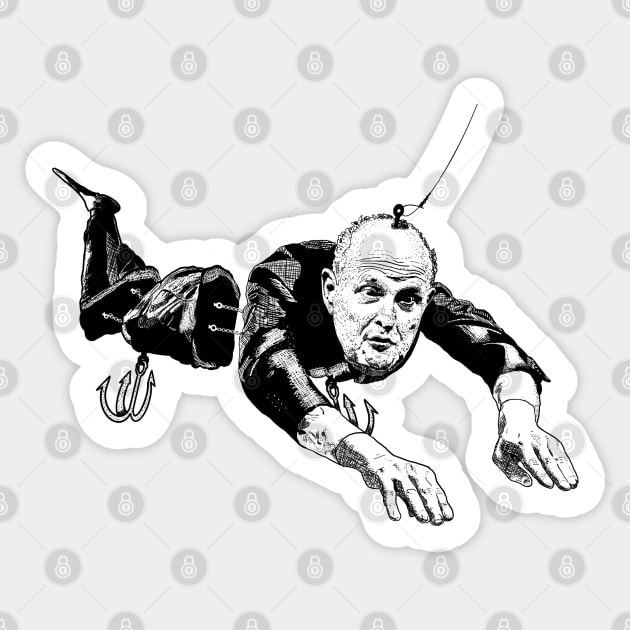 "Bait" Inktober Day 3 2019 Rudy Giuliani Sticker by freezethecomedian